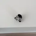 Detailed view of black rhinestone bow mini hair claw clip, perfect for side bangs. - Full Rhinestone Bow Style (5#) / Black