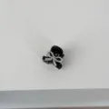 Close-up of a mini black hair claw clip adorned with a sparkling rhinestone bow detail. - Crushed Rhinestone Bow Style (9#) / Black