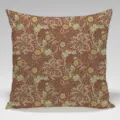 Détail de housse de coussin florale vintage, impression botanique classique, housse carrée. - Housse de Coussin Peau de Pêche Unilatérale Sans Noyau 45x45cm / BZ202501023-1