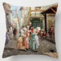 European medieval historical painting print square throw pillow cover home sofa decor. - Single-Sided Peach Skin Pillow Cover Without Core 45x45cm / Style 6