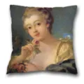 Housse de coussin peinture à l'huile d'art rococo, velours peau de pêche carré pour déco canapé. - Housse de Coussin Peau de Pêche Simple Face / B20230717-8