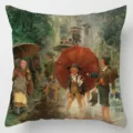 Vintage oil painting throw pillow cover, medieval art cushion case for living room sofa sofa decor - Single-Sided Peach Skin Pillow Cover Without Core 45x45cm / Style 10