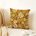 Fodera per cuscino floreale boho retrò, copricuscino in velluto con stampa botanica. - Fodera per Cuscino Monolaterale 45x45cm