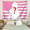 Arazzo da parete con bandiera a stelle rosa personalizzato per decorazione camera - 90x75cm Poliestere / ZYDZGQGT-2