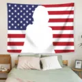 Arazzo con bandiera americana personalizzato per decorazione da parete camera letto. - 90x75cm Poliestere / ZYDZGQGT-1