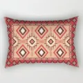Vista dettagliata della federa per cuscino geometrica in stile persiano retrò, motivo etnico. - Federa in Velluto Pelle di Pesca (Monofacciale Senza Imbottitura) 50x30cm / BZ202403029-2
