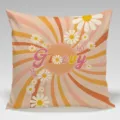 Retro groovy daisy flower throw pillow cover for living room sofa office chair decor - BZ202406025-5