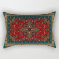 Fodera per cuscino lungo in stile tappeto persiano vintage motivo floreale geometrico - Federa in Velluto Pelle di Pesca (Monofacciale Senza Imbottitura) 50x30cm / BZ202403029-3