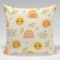 Cute bohemian rainbow and sun pattern throw pillow case for living room sofa office chair decor - BZ202406025-7
