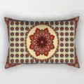 Nahaufnahme Ansicht eines vintage persischen geometrischen langen Kissenbezugs mit Mandala. - BZ202403029-5