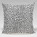 Detailed view of the black and white abstract dotted throw pillow cover, soft fabric texture. - Single-Sided Peach Skin Pillow Cover Without Core 45x45cm / Black and White Spotted