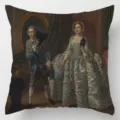 Fodera per cuscino decorativo con ritratto di corte europea medievale vintage - Fodera per Cuscino in Pelle di Pesca Monolaterale Senza Anima 45x45cm / modello 2