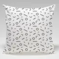 Black and white geometric throw pillow cover detail, modern Memphis design for sofa decor. - Abstract Lines