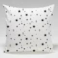 Black and white geometric star pattern throw pillow cover, modern minimal sofa cushion case. - Black and White Starry