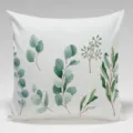 Funda de cojin con hojas verdes en acuarela decorativa para sofa cama hogar y salon - BZ20240207-11