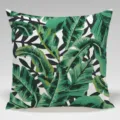 Tropical plant printed pillowcase, green banana leaf cushion cover for modern home decor. - Single-Sided Peach Skin Pillowcase / 45x45cm Without Insert / Tropical Plant Style 3