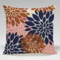 Decorative dahlia flower printed pillowcase, stylish abstract floral cushion cover for home. - Single-Sided Peach Skin Pillow Cover Without Core 45x45cm / Multicolor 25