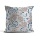 Fodera per cuscino decorativo motivo floreale botanico vintage blu e marrone stile retrò - Federa per Cuscino in Satè Pesca Monofacciale / 35x35cm Senza Imbottitura / BZ202401101-1