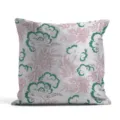 Funda de cojín decorativa con estampado floral, funda de almohada botánica verde y rosa. - BZ202401101-4