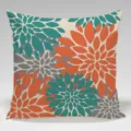 Fodera per cuscino stampata con fiori di dahlie moderna federa quadrata decorativa - Fodera per Cuscino in Pelle di Pesca Monolaterale Senza Anima 45x45cm / Multicolore 2