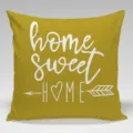 Κίτρινη διακοσμητική μαξιλαροθήκη home sweet home για καναπέ με μοντέρνα γράμματα - Μονόπλευρη Θήκη Μαξιλαριού Peach Skin (Χωρίς Πυρήνα) / 45x45cm / BZ20240509-4