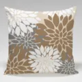 Decorative dahlia floral pillowcase printed home square cushion cover soft fabric. - Single-Sided Peach Skin Pillow Cover Without Core 45x45cm / Multicolor 6