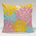 Colorful dahlia throw pillow cover decorative floral cushion cover for home living room decor - Single-Sided Peach Skin Pillow Cover Without Core 45x45cm / Multicolor 7