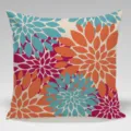 Colorful abstract dahlia floral print decorative throw pillow cover for home decor. - Single-Sided Peach Skin Pillow Cover Without Core 45x45cm / Multicolor 9