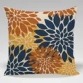 Decorative throw pillow cover with stylish dahlia abstract floral print in multi colors. - Single-Sided Peach Skin Pillow Cover Without Core 45x45cm / Multicolor 18