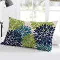 Rectangular dahlia geometric pattern throw pillow cover, stylish sofa and bed decorative cushion. - Single-Sided Peach Skin Pillowcase; Without Core; 50x30cm / Blue Green Gray Geometric Pattern (BZ20240706-6)