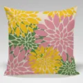 Dahlia floral throw pillow cover decorative square cushion case for home sofa bed decor - Single-Sided Peach Skin Pillow Cover Without Core 45x45cm / Multicolor 20