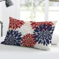 Dahlia geometric print throw pillow case, rectangular soft decorative cushion cover for sofa bed. - Single-Sided Peach Skin Pillowcase Without Insert 50x30cm / BZ20240706-12
