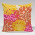Decorative floral throw pillow cover with vibrant dahlia pattern for modern home sofa decor - Single-Sided Peach Skin Pillow Cover Without Core 45x45cm / Multicolor 30