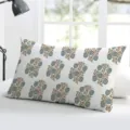 Fodera per cuscino rettangolare in lino con stampa floreale botanica per arredamento casa - Federe per cuscini in lino bianco monofacciale (senza imbottitura) - 50*30cm / Stile 1