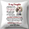 Daughter letter print peach skin cushion cover soft sofa pillow case home decor gift - TPRy074-A-10