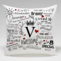Funda de cojín con frase motivacional y letra V, decoración perfecta para el hogar. - BZ202404030-22