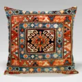 Close-up detail of ethnic retro Persian style throw pillow cover, square decorative cushion. - 45x45cm / BZ202408030-2