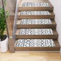 Alfombrillas antideslizantes geométricas para escaleras de madera de interior decoración del hogar - Estilo Geométrico 5 (MD202405016-5) / 20x76cm