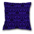 Cojin cuadrado de estilo gotico victoriano morado con patron damasco negro sofa. - BZ202403018A-6