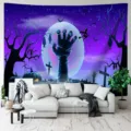 Halloween Wandteppich Gruselige Zombie Hand Mond Party Dekoration Hintergrundtuch - GT202407031-10