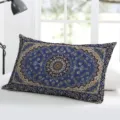 Fodera per cuscino rettangolare in stile persiano vintage, copricuscino blu boho. - BZ20240909A-10