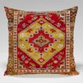 Vista dettagliata della federa per cuscino quadrata con motivo tappeto persiano etnico. - 45x45cm / BZ202408030-5