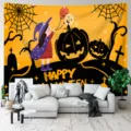 Arazzo murale di Halloween per soggiorno e camera da letto decorazione festa strega. - 95x75cm (poliestere) / GT202407031-2