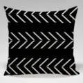 Black and white geometric throw pillow cover detail, modern chevron pattern for home sofa decor. - Single Sided Peach Skin Cushion Cover (Without Core) 45x45cm / Pattern 18
