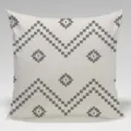 Modern minimalist geometric pattern pillowcase close-up detail showcasing the gray pixel weave. - Single Sided Peach Skin Cushion Cover (Without Core) 45x45cm / Pattern 32