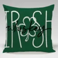 St. Patrick's Day green throw pillow cover with Irish whiskey text design for home decor. - Single-Sided Peach Skin Pillowcase / BZ202401205-3
