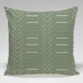 Fodera per cuscino geometrico minimalista moderno, verde salvia quadrato per divano e letto casa - Federa per Cuscino in Pelle di Pesca Monofacciale (Senza Anima) 45x45cm / Modello 2