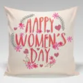Square pillowcase featuring Happy Women's Day text print, ideal for sofa and living room. - Single-Sided Peach Skin Pillow Cover Without Core 45x45cm