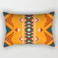 Federa per cuscino rettangolare con motivo geometrico tribale per arredamento divano. - Federa in Velluto Pelle di Pesca (Monofacciale Senza Imbottitura) 50x30cm / BZ202404018-3