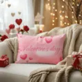 Pink Valentine's Day heart pillow cover, romantic ins style decorative cushion for couple gift. - Z1960BZ-6